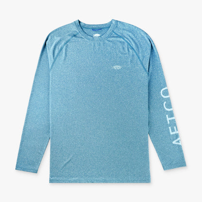 AFTCO Big Guy Samurai LS Performance Shirt Splish Splash Heather
