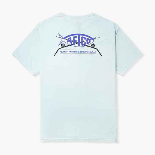 AFTCO 80's Offshore Fishing T-Shirt Sky Blue