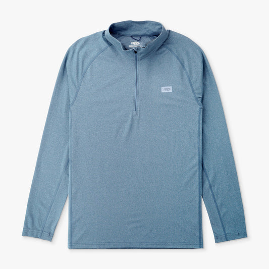 AFTCO Air O Mesh 1/4 Zip Performance Shirt Bering Sea Heather