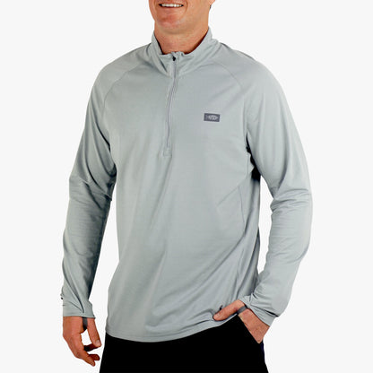 AFTCO Air O Mesh 1/4 Zip Performance Shirt Bering Sea Heather