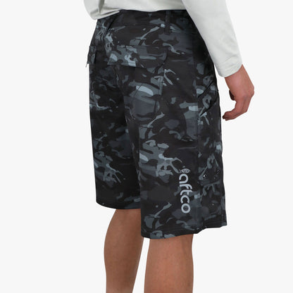 AFTCO Tactical Camo Fishing Shorts - AFTCO Black Camo