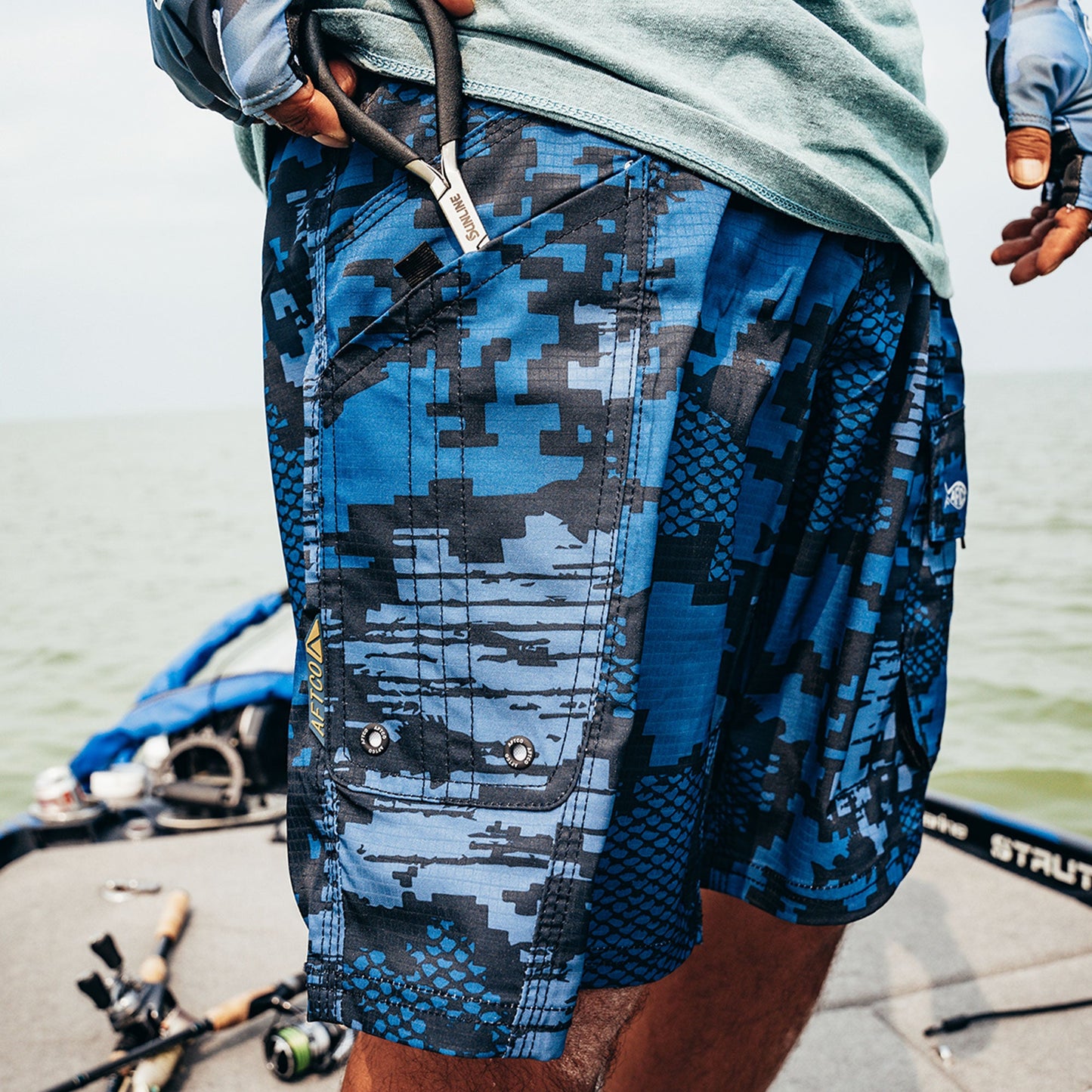 AFTCO Tactical Camo Fishing Shorts - AFTCO Navy Digi Camo