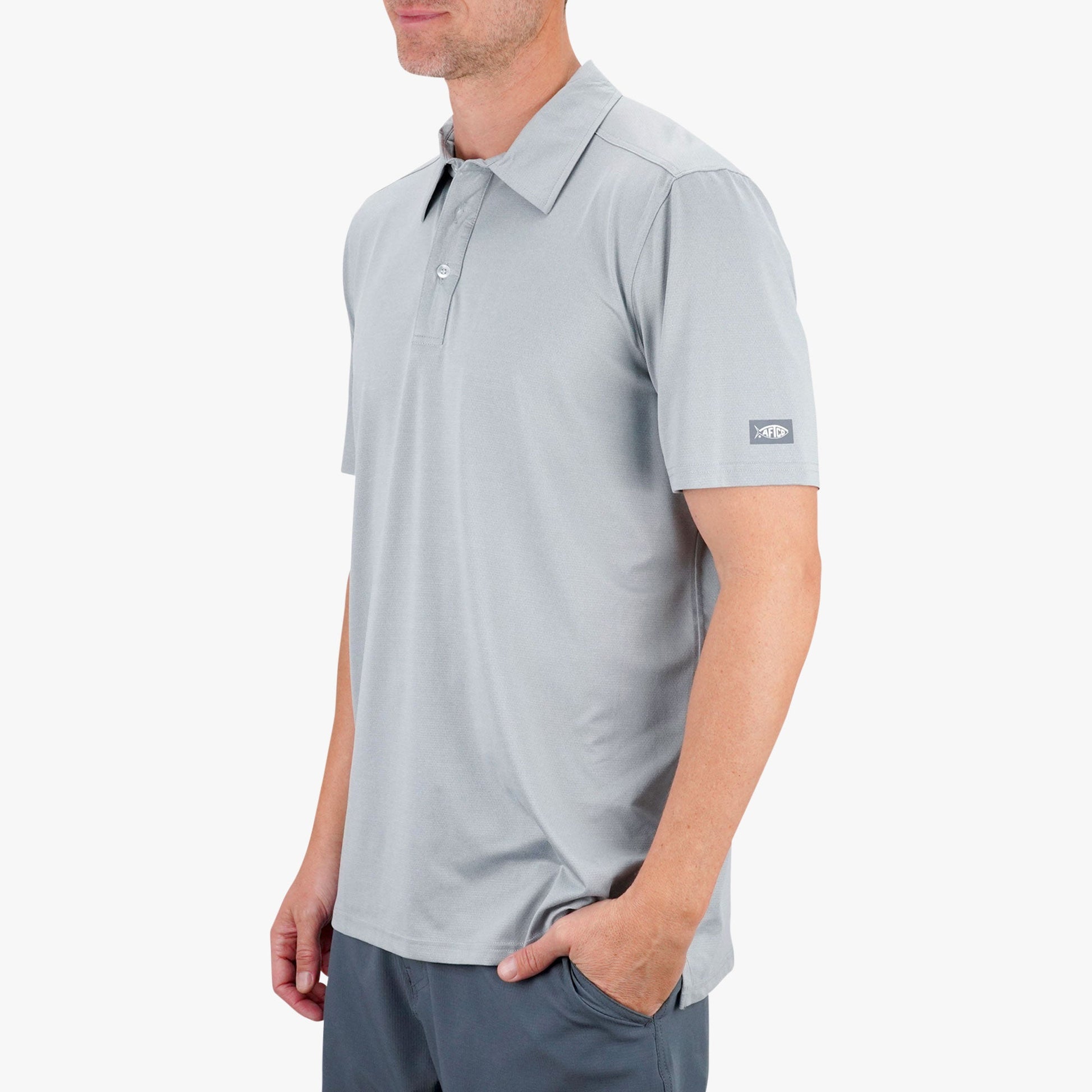 AFTCO Air O Mesh Performance Polo Charcoal Heather