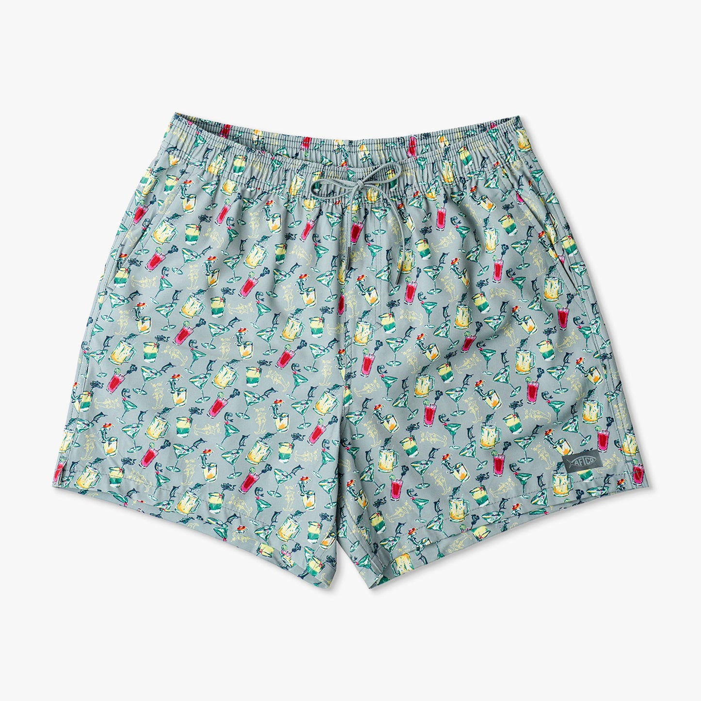 AFTCO Strike Printed Swim Trunks Gray