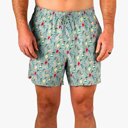 AFTCO Strike Printed Swim Trunks Gray