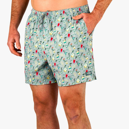 AFTCO Strike Printed Swim Trunks Gray