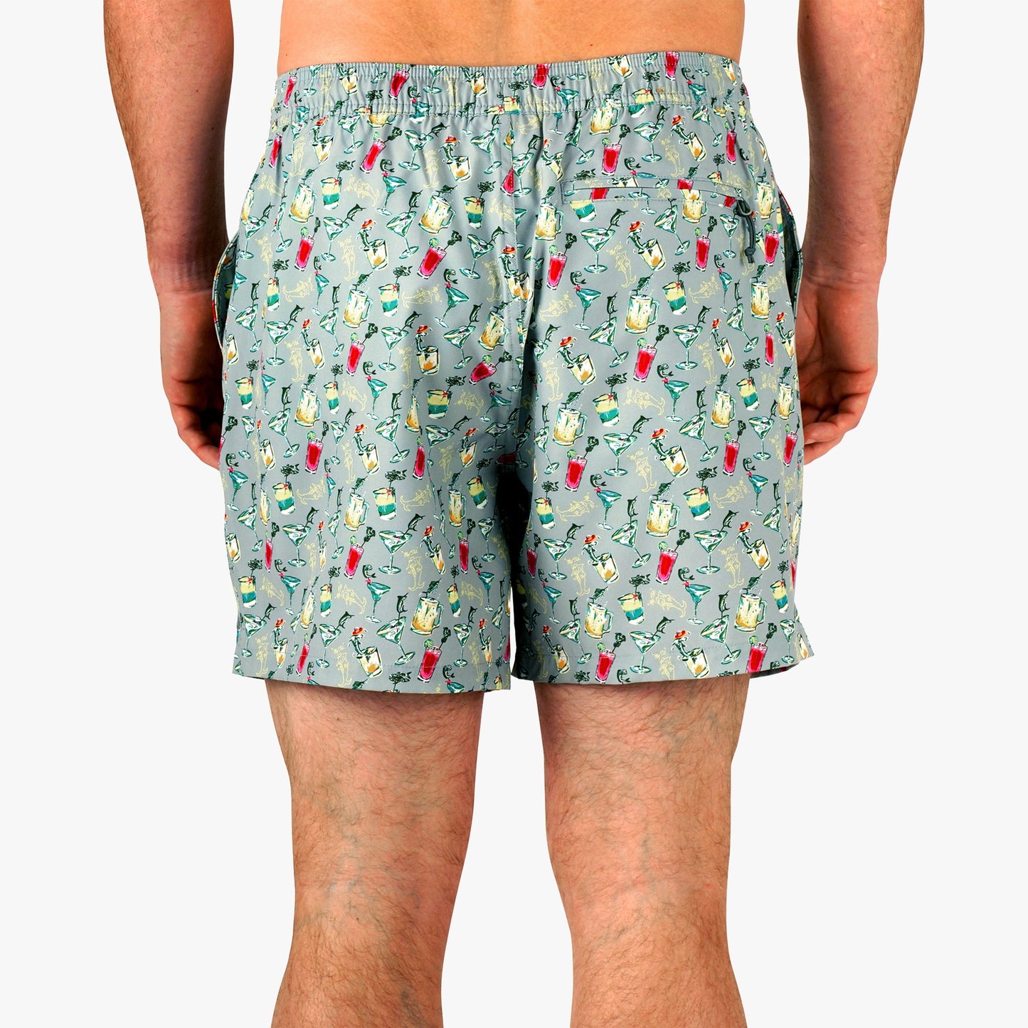 AFTCO Strike Printed Swim Trunks Gray