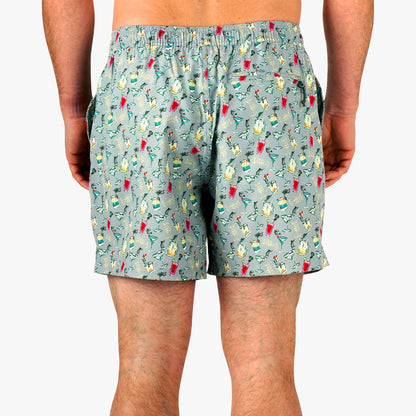 AFTCO Strike Printed Swim Trunks Gray