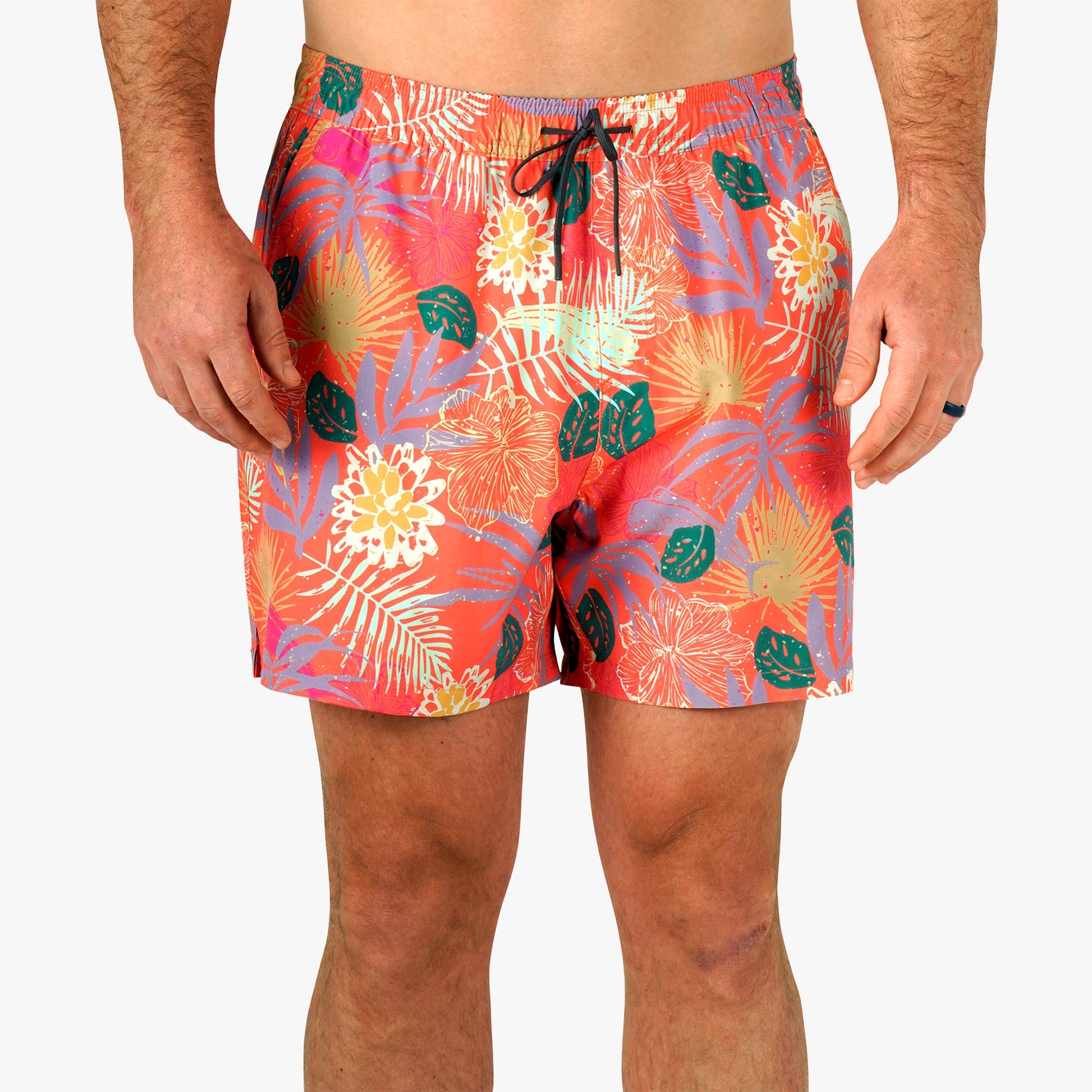 AFTCO Strike Printed Swim Trunks Coral