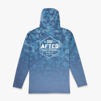 AFTCO OG Camo UVX LS Hooded Fishing Shirt Air Force OG Camo