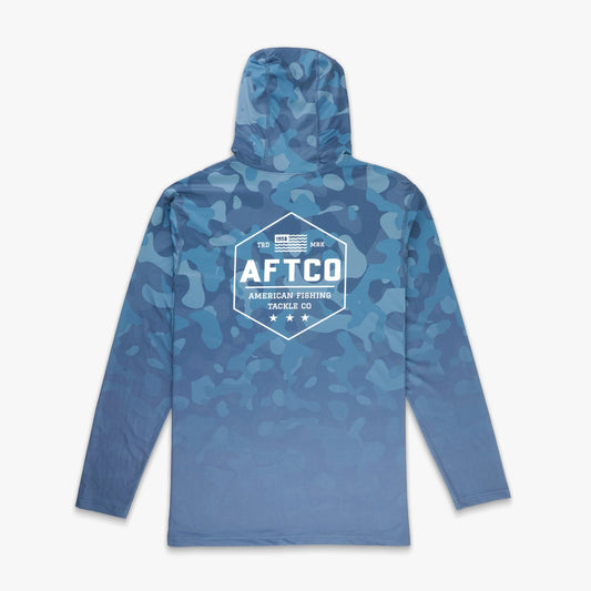 AFTCO OG Camo UVX LS Hooded Fishing Shirt Air Force OG Camo