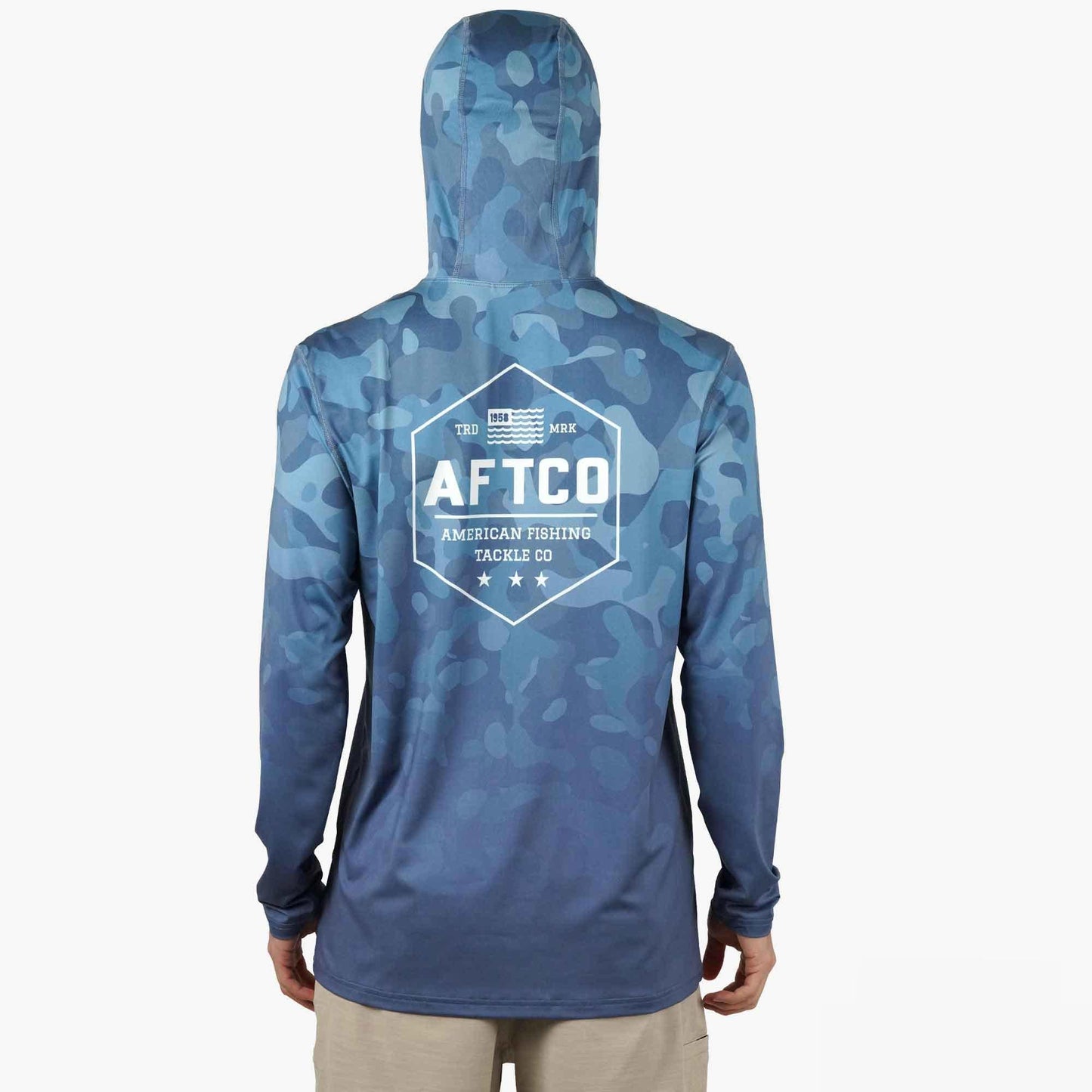 AFTCO OG Camo UVX LS Hooded Fishing Shirt Air Force OG Camo
