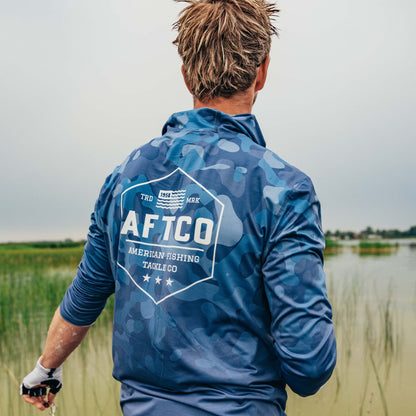 AFTCO OG Camo UVX LS Hooded Fishing Shirt Air Force OG Camo