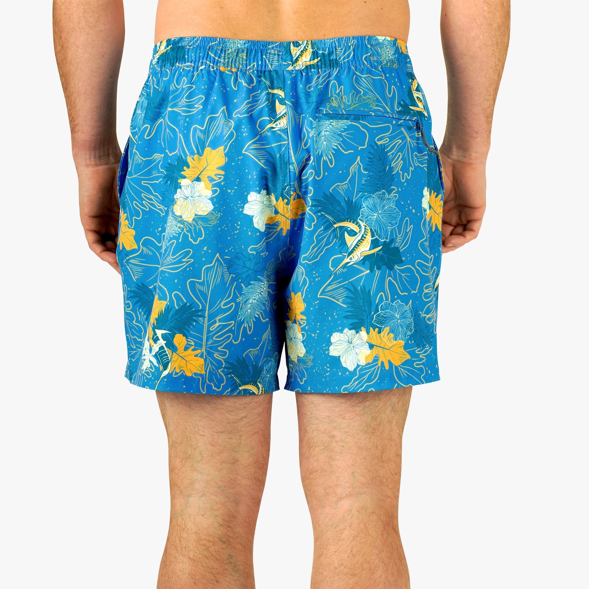 AFTCO Strike Printed Swim Trunks Blue Water