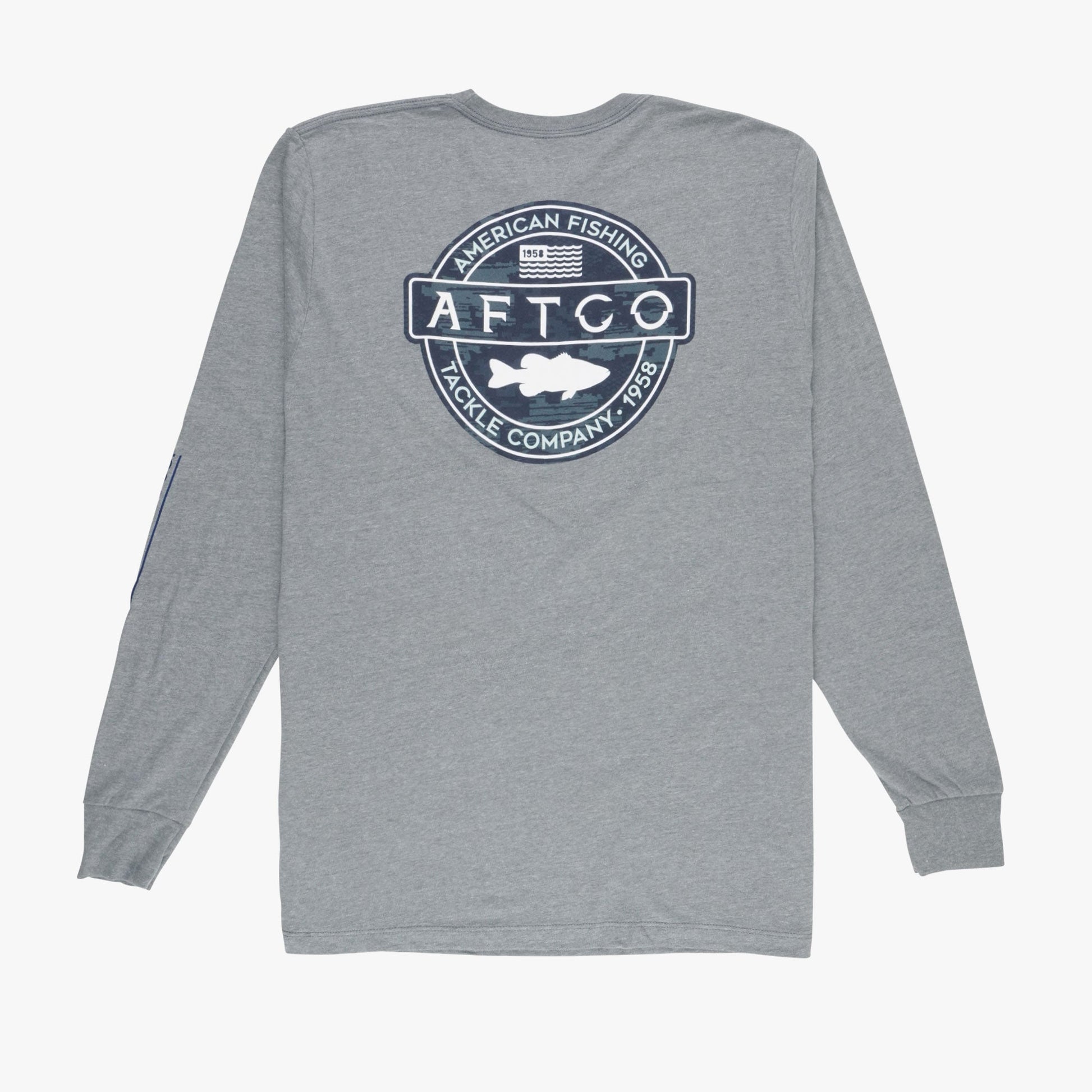 AFTCO Bass Patch LS T-Shirt Graphite Heather