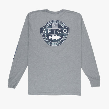 AFTCO Bass Patch LS T-Shirt Graphite Heather