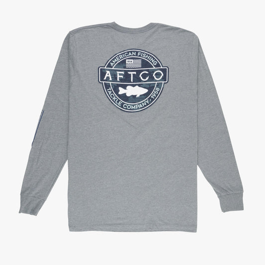 AFTCO Bass Patch LS T-Shirt Graphite Heather