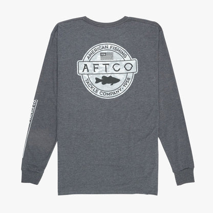 AFTCO Bass Patch LS T-Shirt Graphite Heather