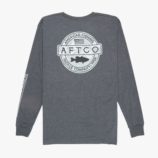 AFTCO Bass Patch LS T-Shirt Graphite Heather