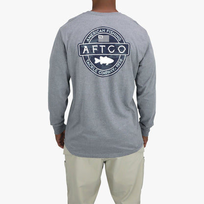 AFTCO Bass Patch LS T-Shirt Graphite Heather