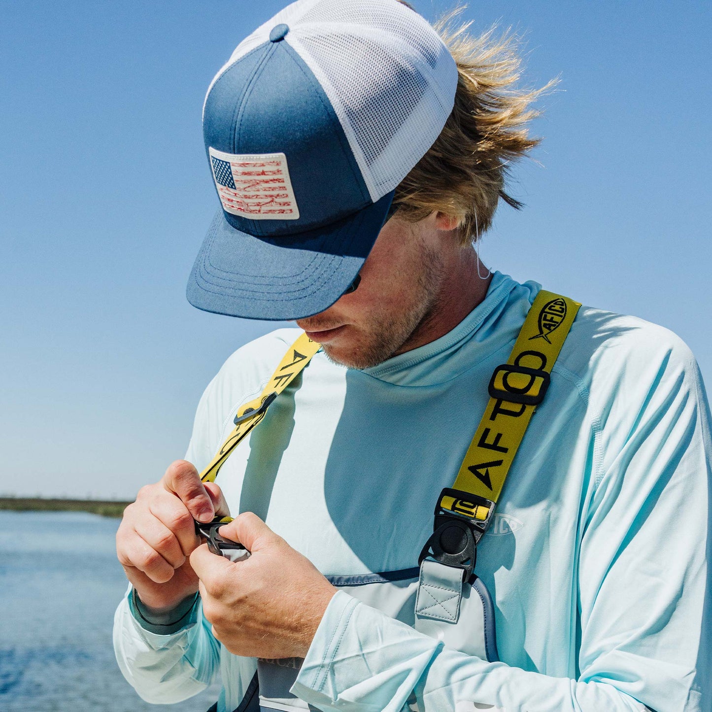 AFTCO Wavy Low Profile Fishing Hat Navy
