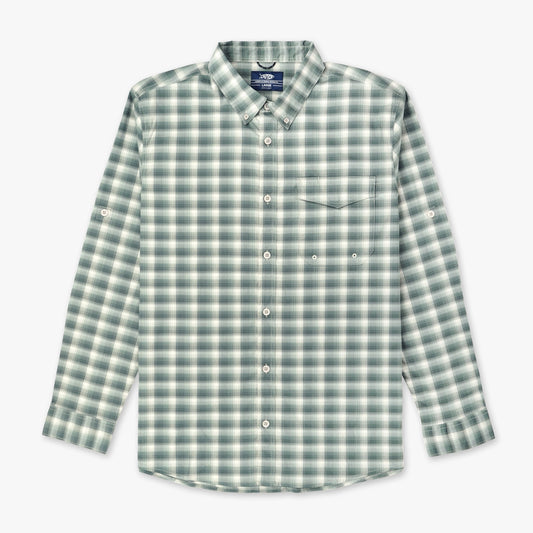 AFTCO Portside LS Button Down Fishing Shirt Jade Dust