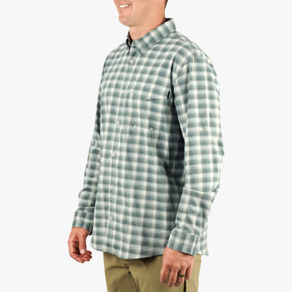 AFTCO Portside LS Button Down Fishing Shirt Jade Dust