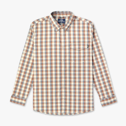 AFTCO Portside LS Button Down Fishing Shirt Jade Dust
