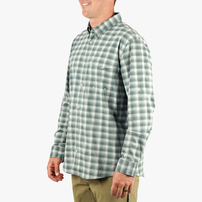 AFTCO Portside LS Button Down Fishing Shirt Jade Dust