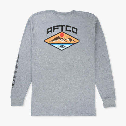 AFTCO Holiday LS T-Shirts Bluesteel Heather