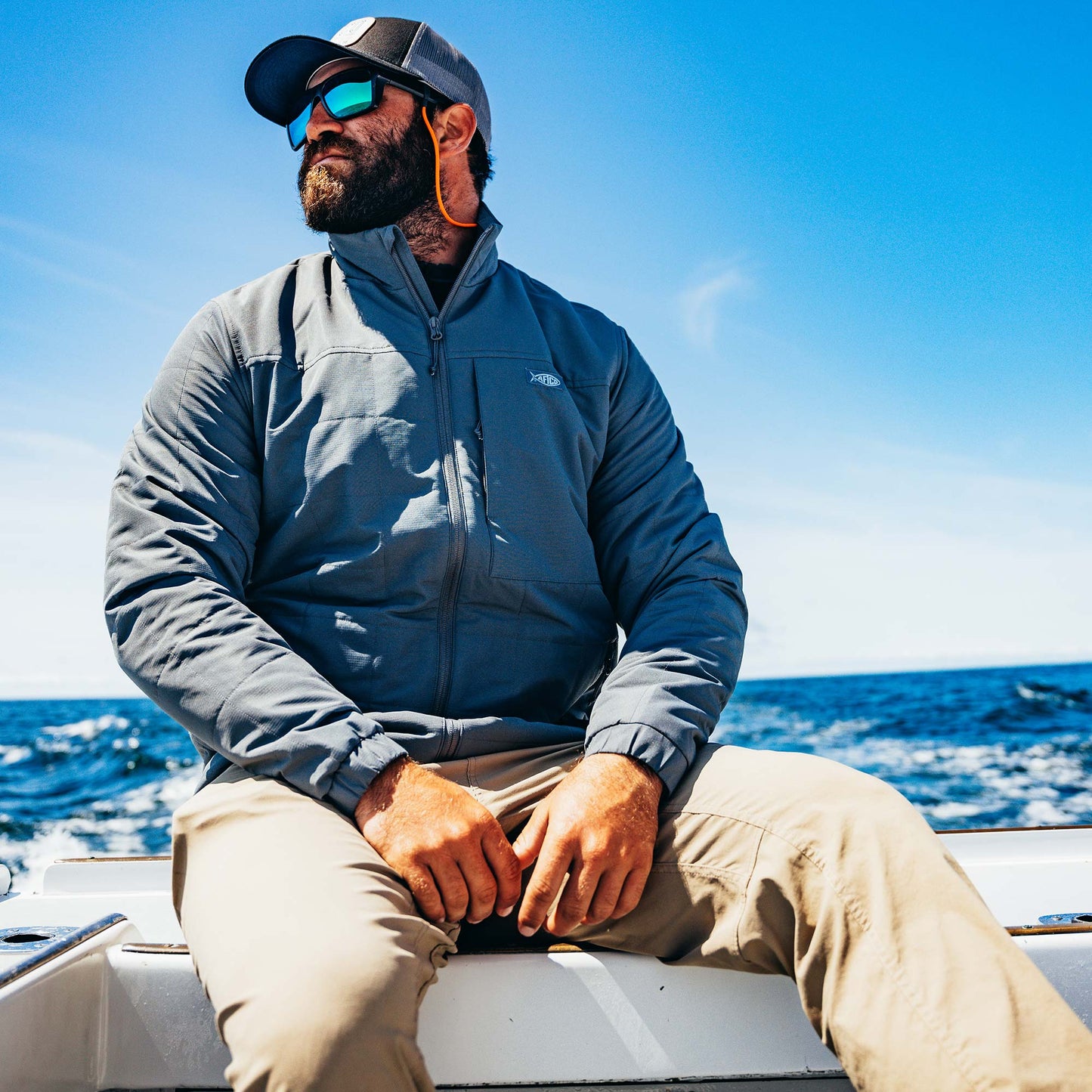 AFTCO Crosswind Insulated Fishing Puffer Jacket Rubber