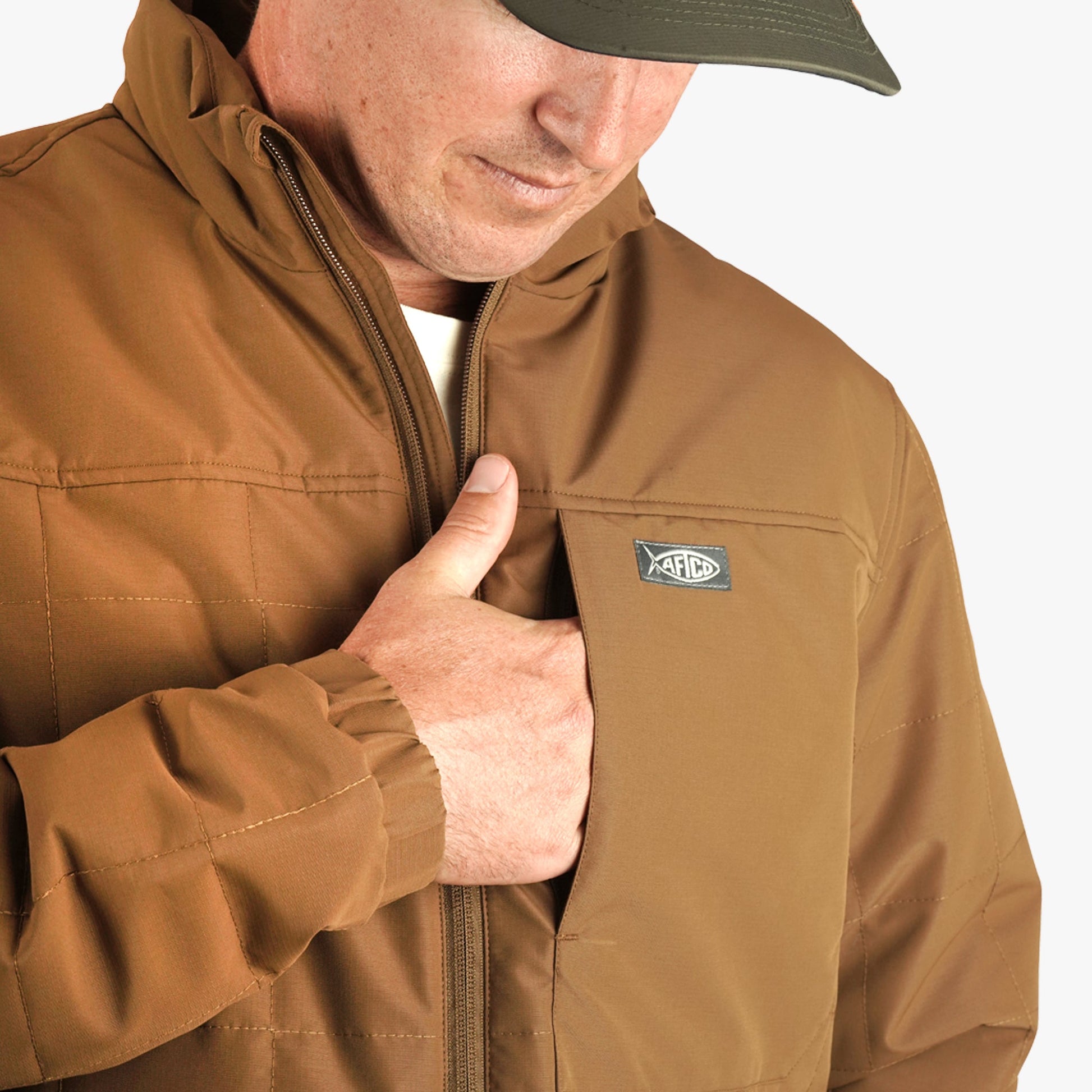 AFTCO Crosswind Insulated Fishing Puffer Jacket Rubber