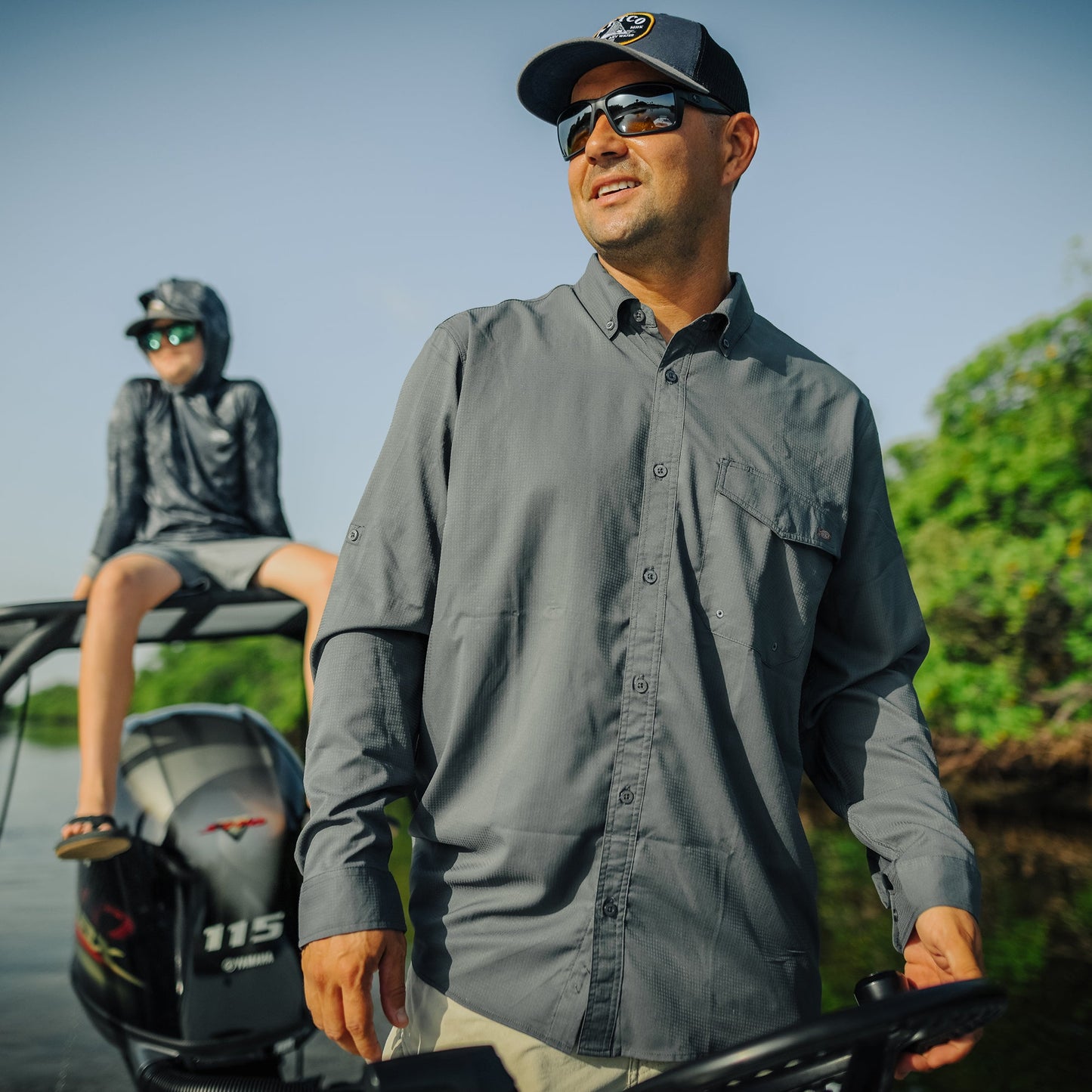 AFTCO Palomar LS Vented Fishing Shirts Airy Blue