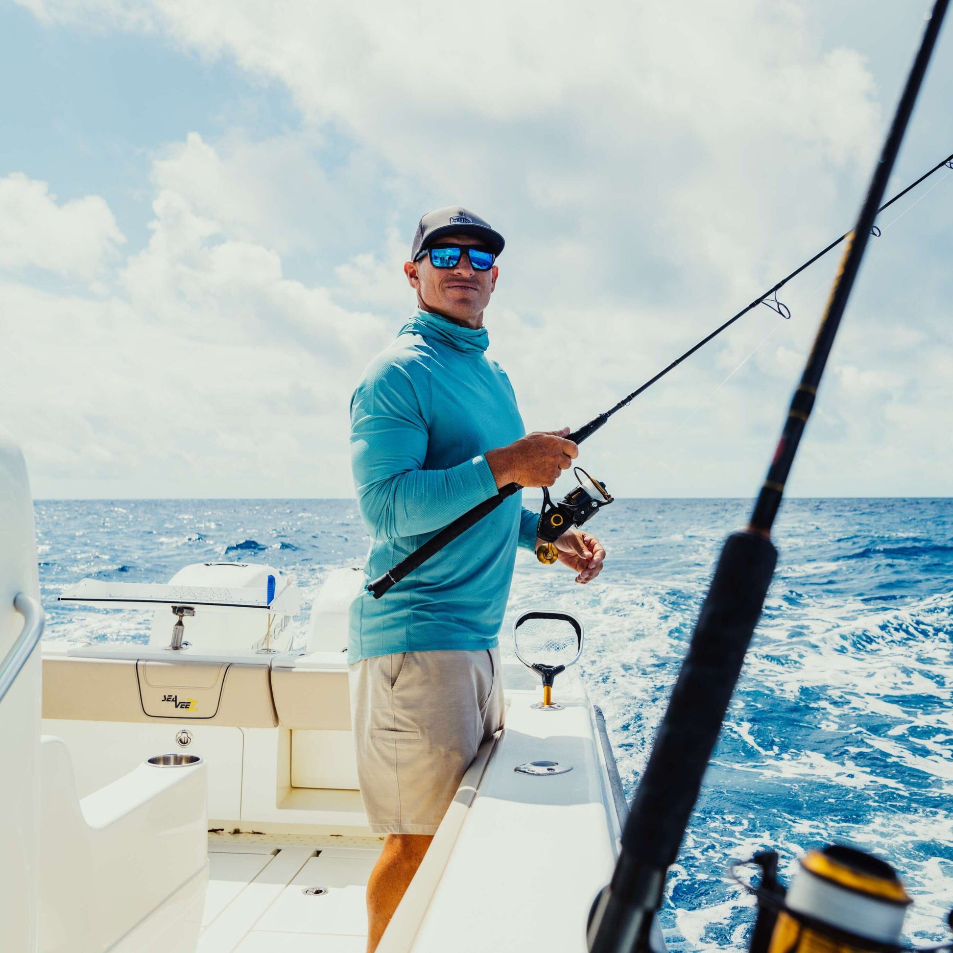 AFTCO 365 Hybrid Stretch Chino Fishing Shorts Ecru 7