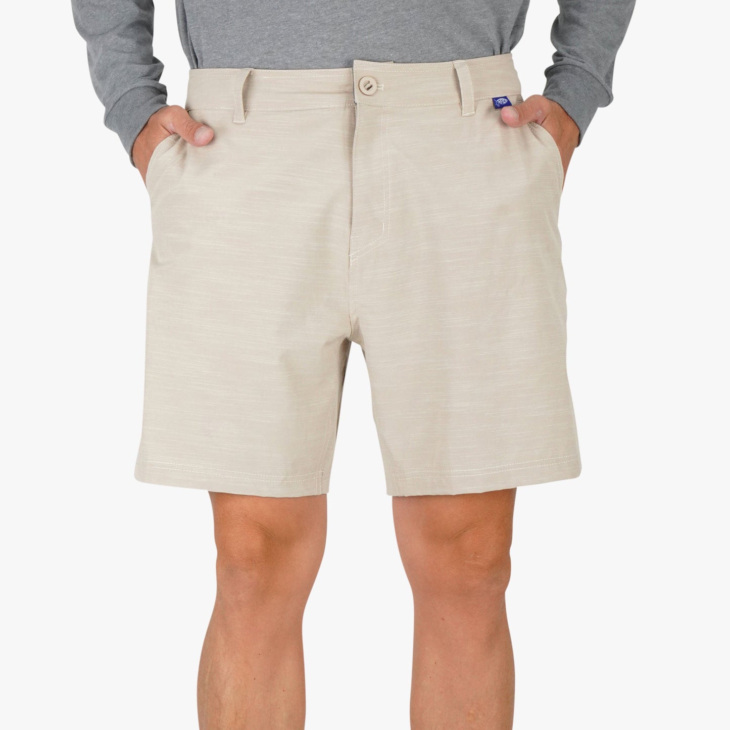 AFTCO 365 Hybrid Stretch Chino Fishing Shorts Ecru 7