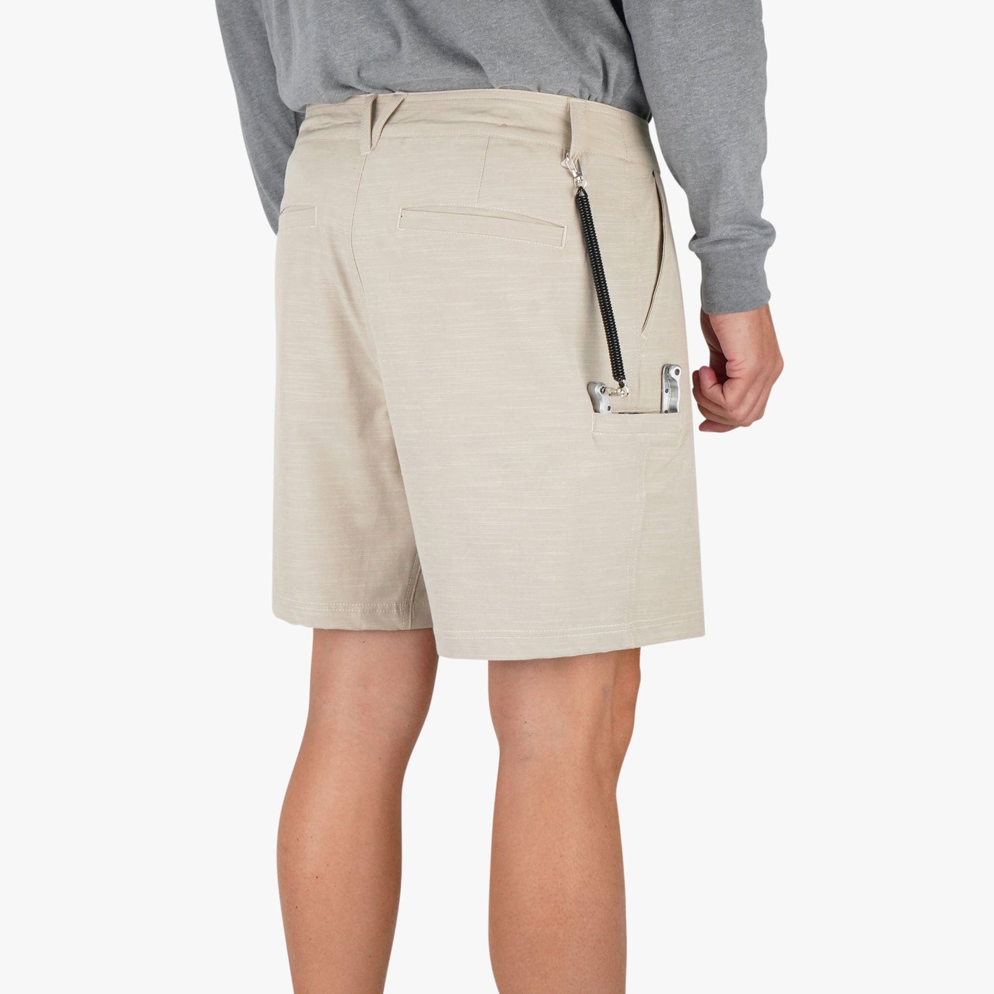 AFTCO 365 Hybrid Stretch Chino Fishing Shorts Ecru 7