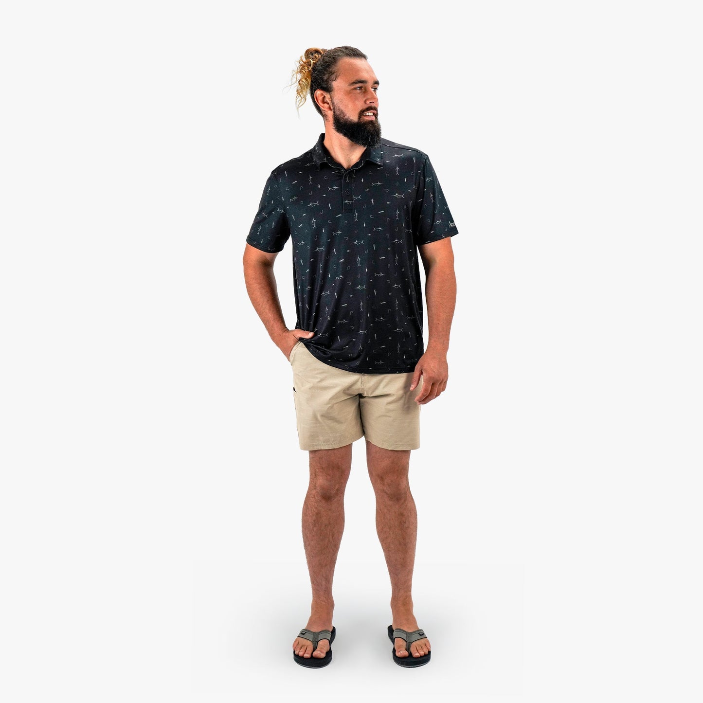 AFTCO 365 Hybrid Stretch Chino Fishing Shorts Ecru 7