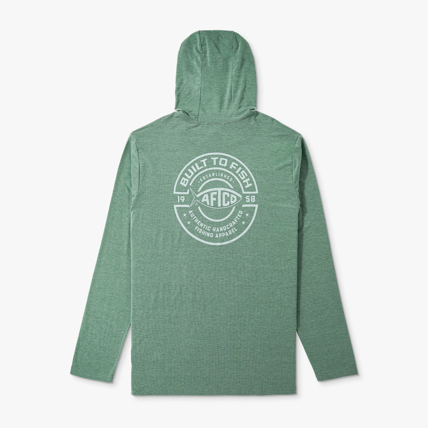 AFTCO Ocean Bound LS UPF Fishing Shirts Duck Green Heather