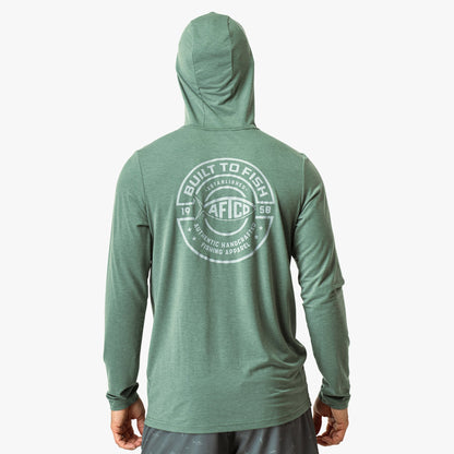 AFTCO Ocean Bound LS UPF Fishing Shirts Duck Green Heather