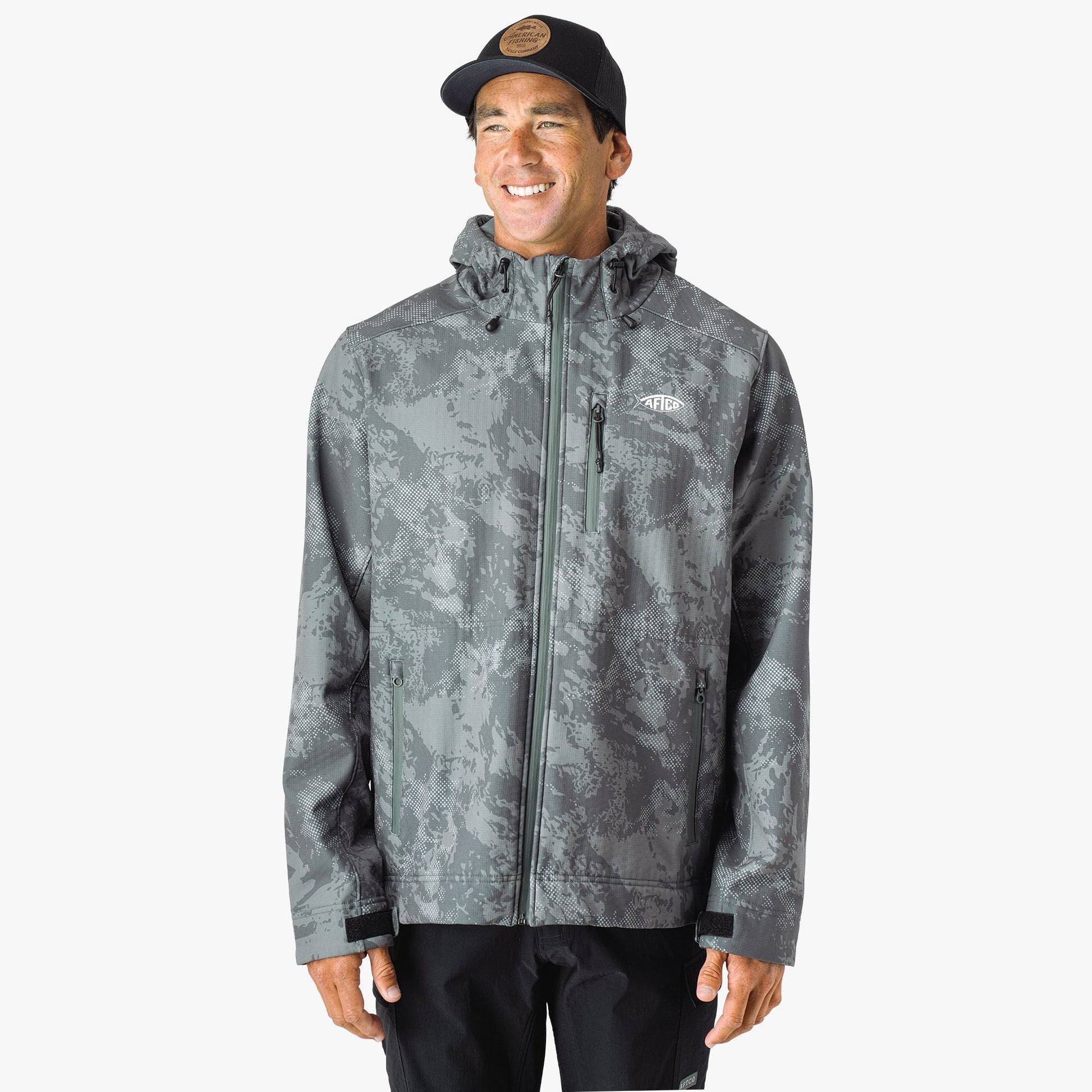 AFTCO Reaper Tactical Zip Up Camo Softshell Jacket Chr Acid Camo