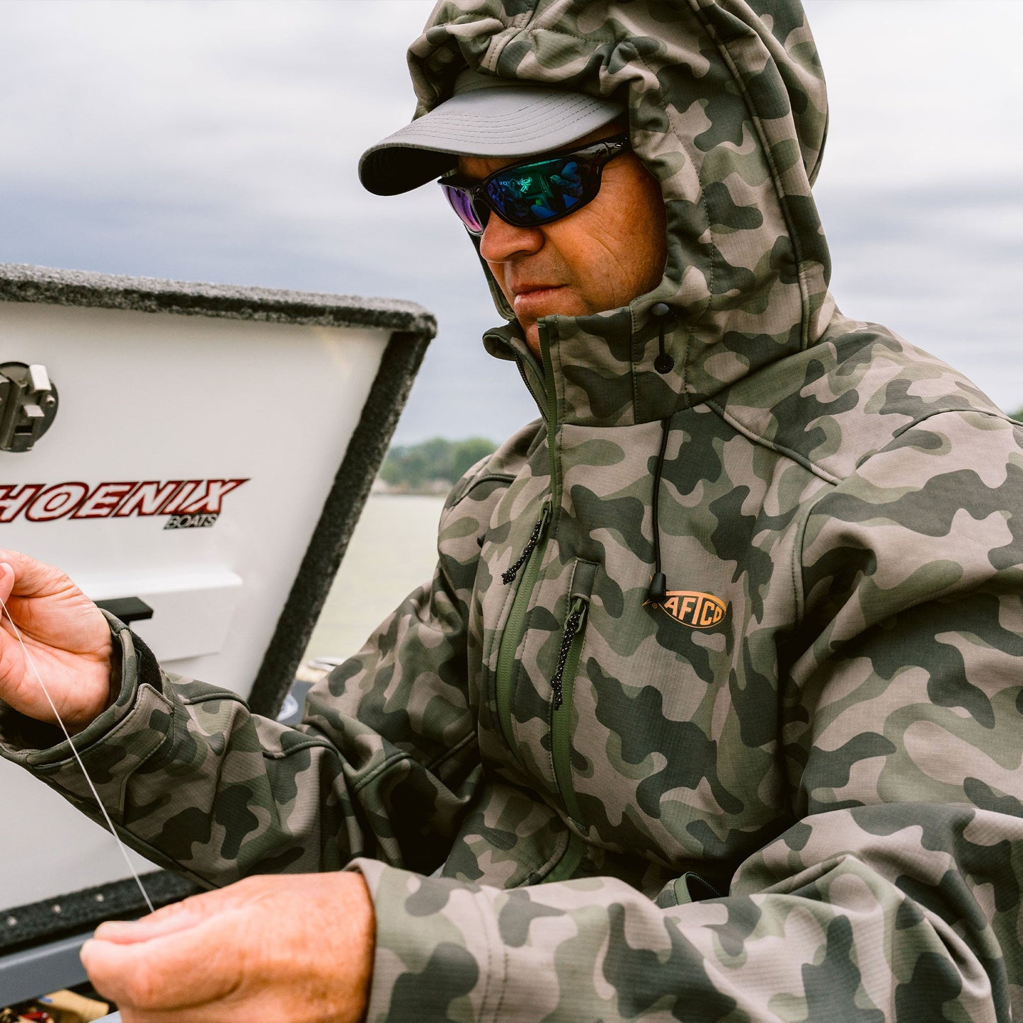 AFTCO Reaper Tactical Zip Up Camo Softshell Jacket Chr Acid Camo