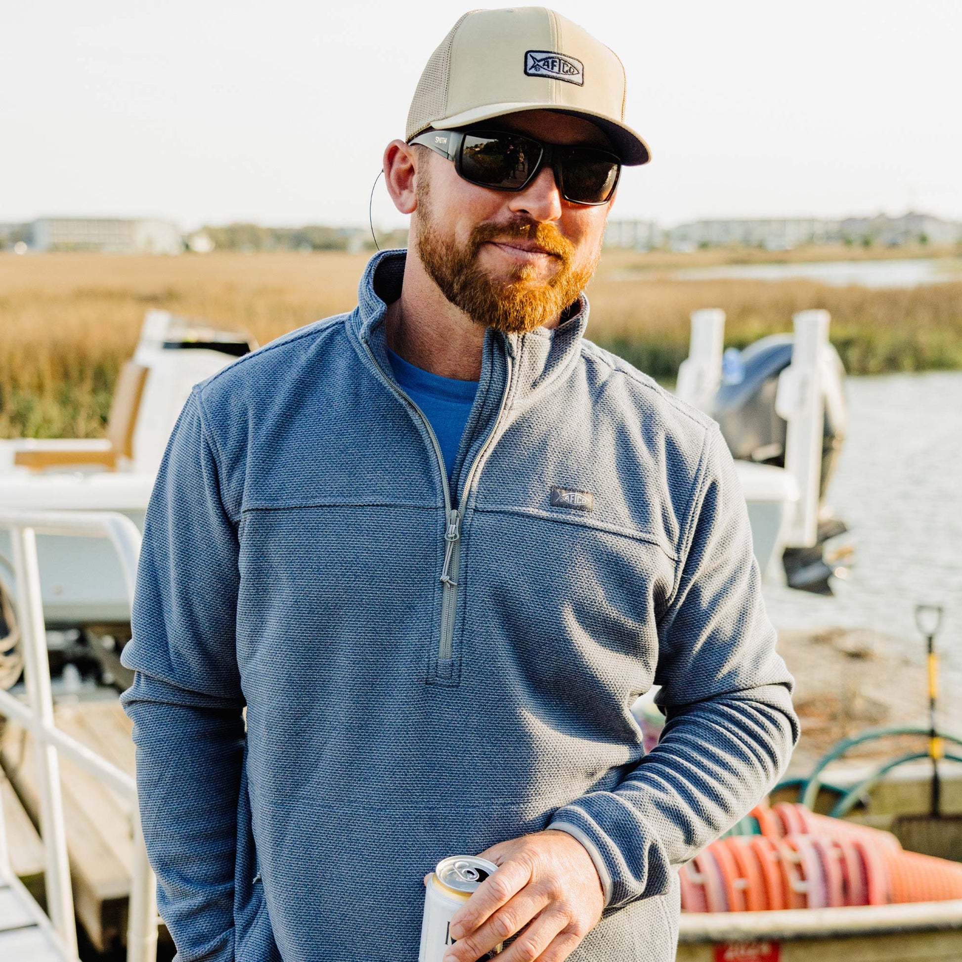 AFTCO Sentinel ¼ Zip Pullover Bering Sea Heather
