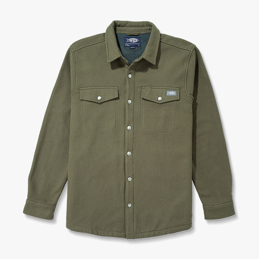 AFTCO Stout Button Up Flannel Shacket Chocolate Chip