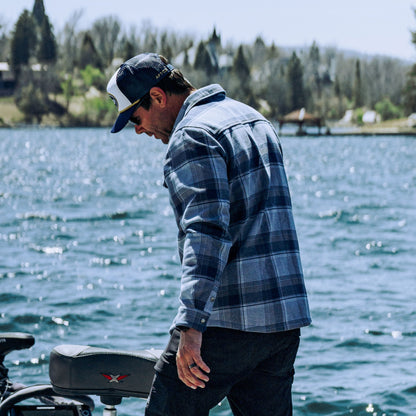 AFTCO Stout Button Up Flannel Shacket Chocolate Chip