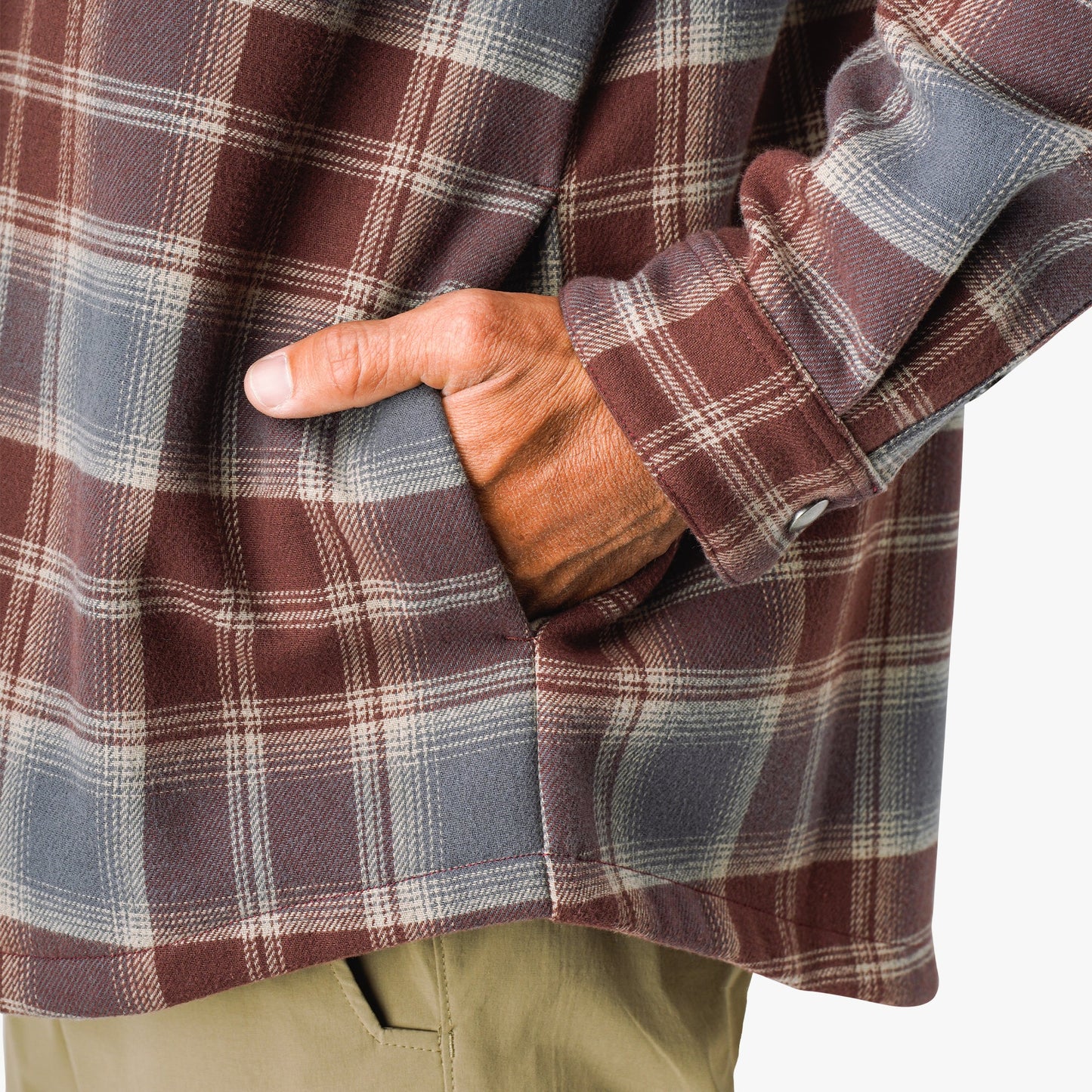 AFTCO Stout Button Up Flannel Shacket Chocolate Chip