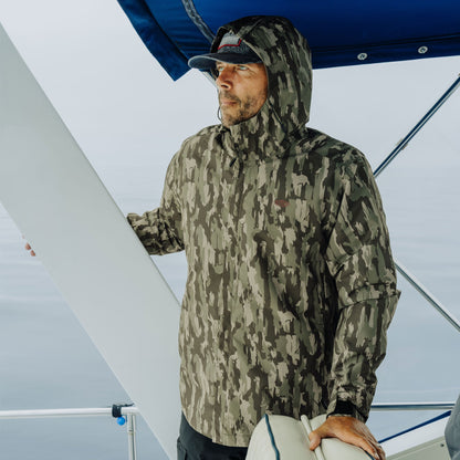 AFTCO Crossing Printed Camo Fishing Jacket Steel Storm Camo