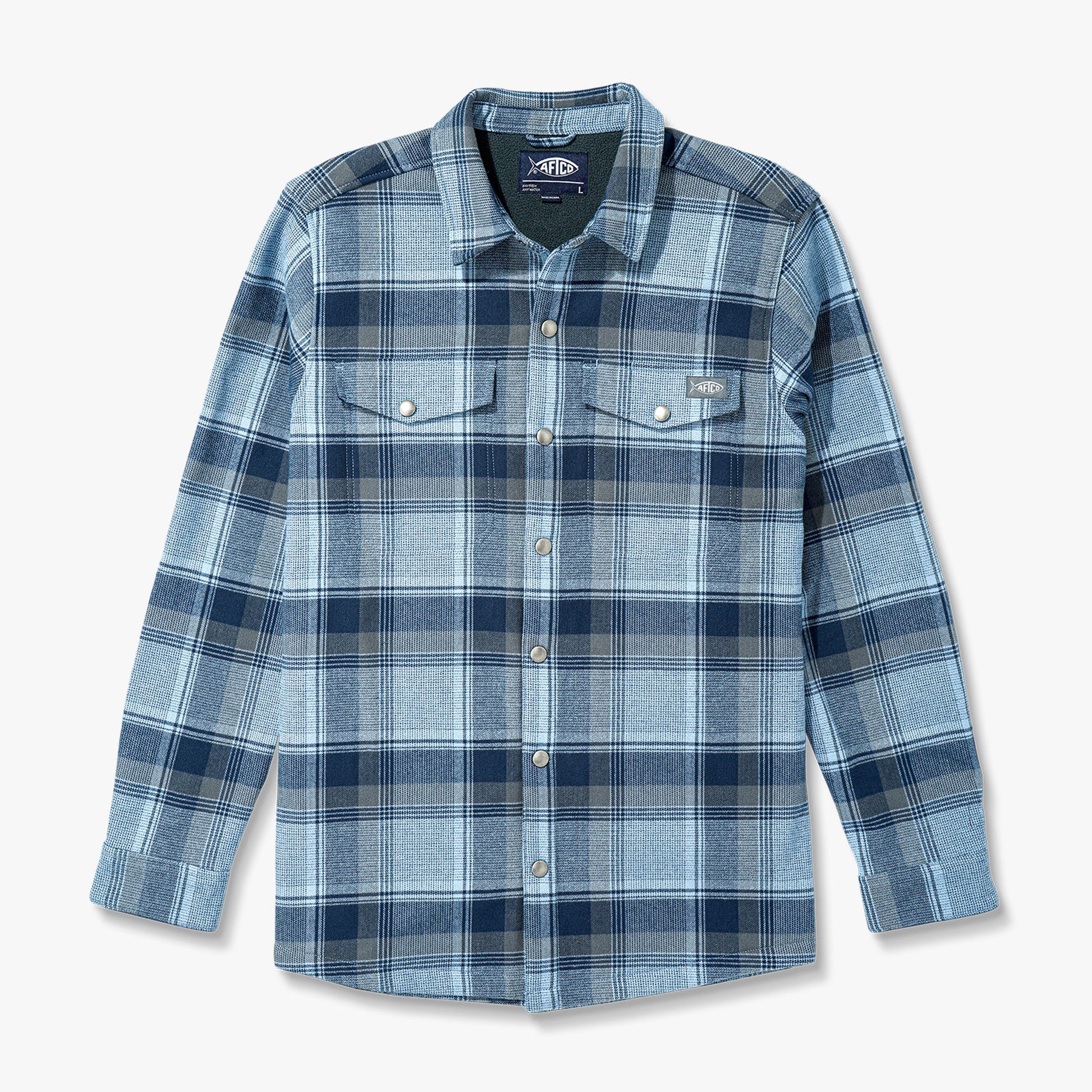 AFTCO Stout Button Up Flannel Shacket Sable