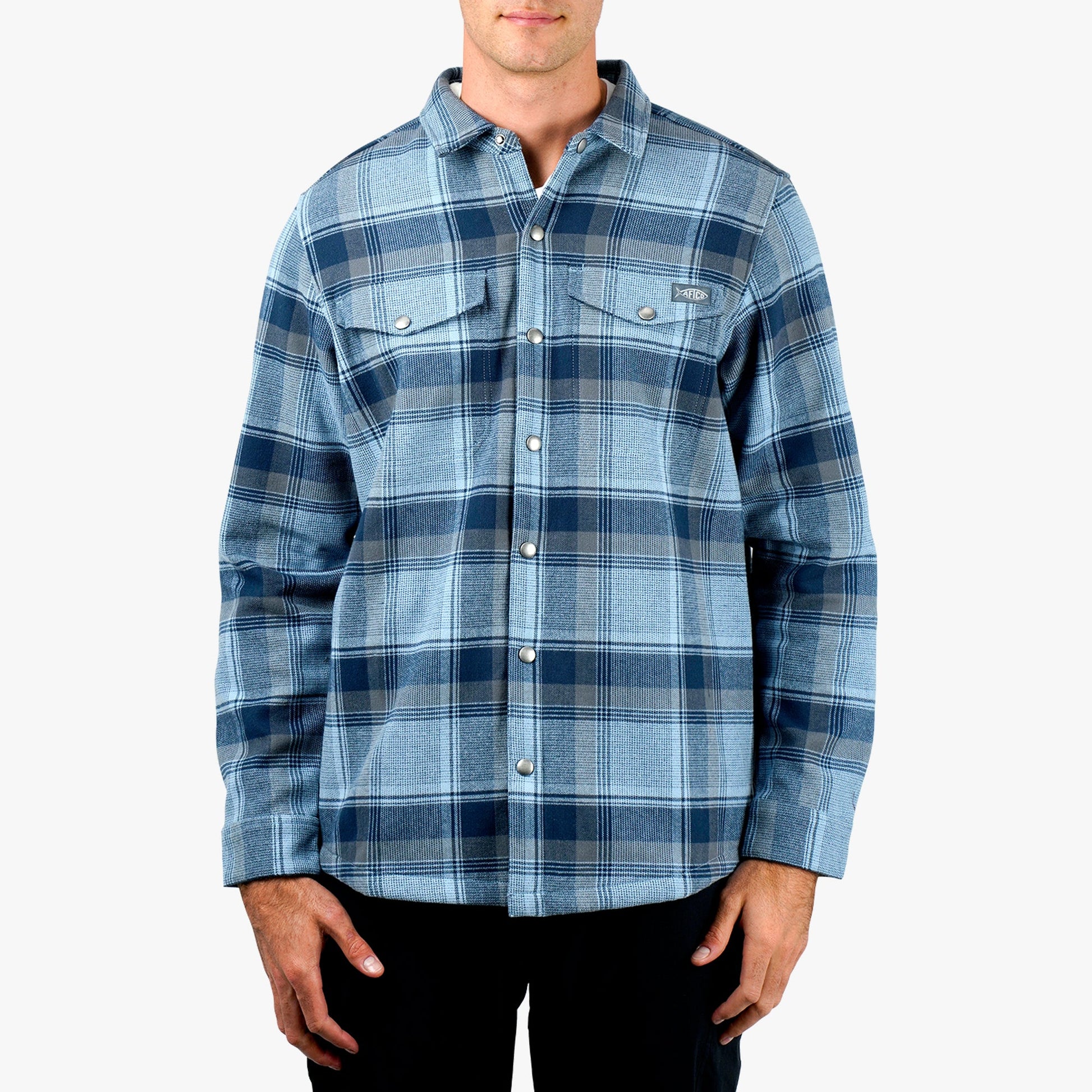 AFTCO Stout Button Up Flannel Shacket Sable