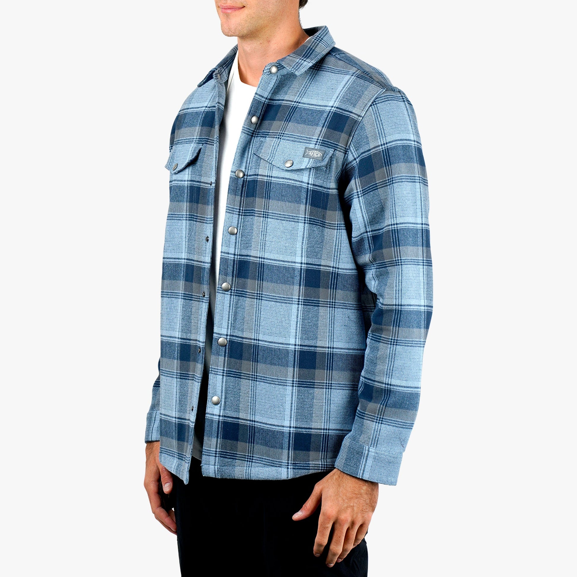 AFTCO Stout Button Up Flannel Shacket Sable