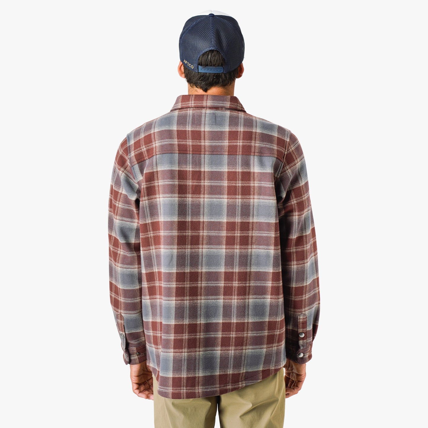 AFTCO Stout Button Up Flannel Shacket Sable